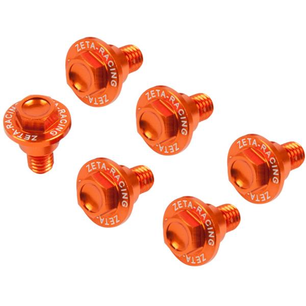 Zeta Fork Guard Bolt Set 6pc KTM/HUSKY ORG