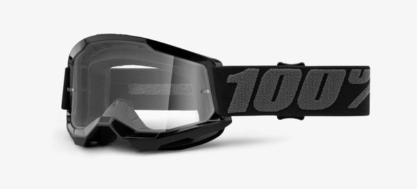 100% Youth Strata 2 Black Goggles - Clear Lens