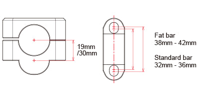Zeta Bar Raisers Universal 28.6mm H30mm Black