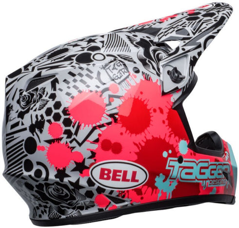 Bell MX-9 MIPS Tagger Splatter Helmet - Bright Red/Grey Gloss (ECE 22.06)