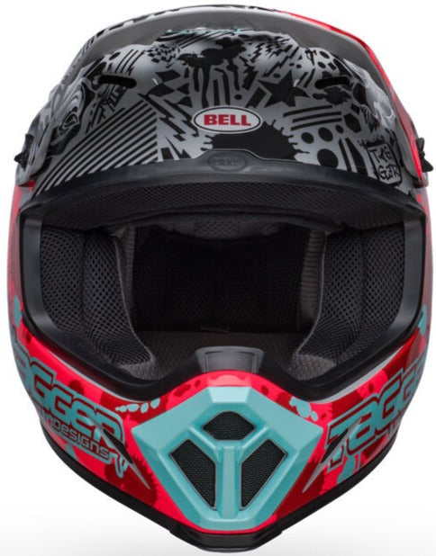 Bell MX-9 MIPS Tagger Splatter Helmet - Bright Red/Grey Gloss (ECE 22.06)