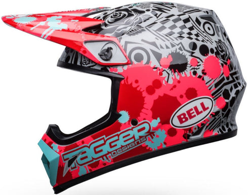 Bell MX-9 MIPS Tagger Splatter Helmet - Bright Red/Grey Gloss (ECE 22.06)