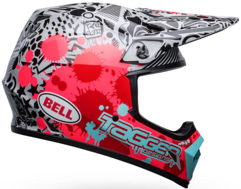 Bell MX-9 MIPS Tagger Splatter Helmet - Bright Red/Grey Gloss (ECE 22.06)