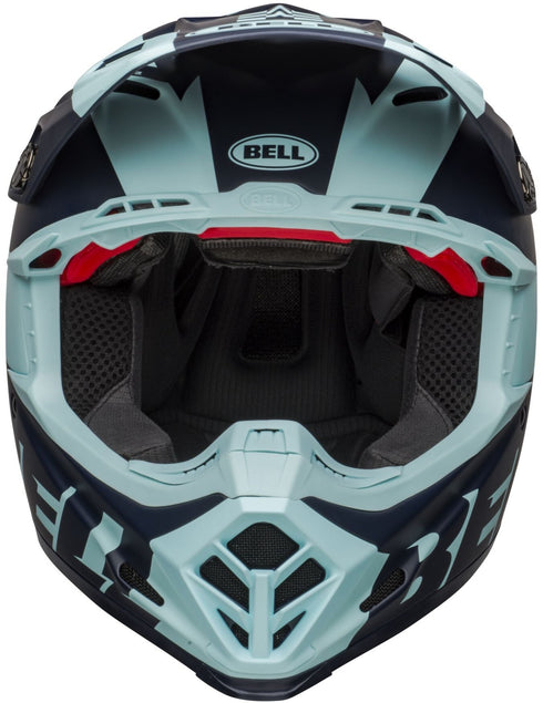 Bell Moto-9 Flex Breakaway Helmet - Navy/Light Blue Matt