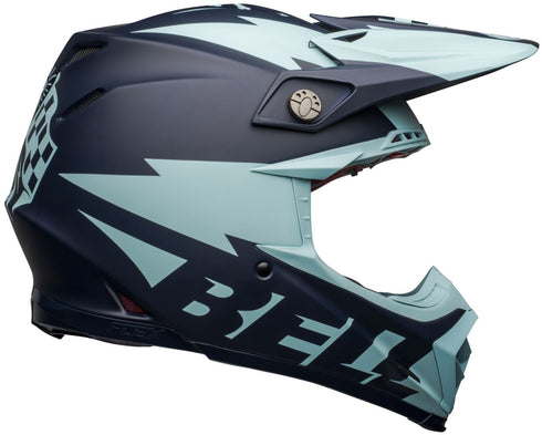 Bell Moto-9 Flex Breakaway Helmet - Navy/Light Blue Matt