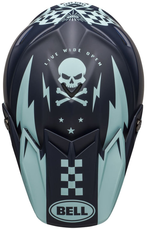 Bell Moto-9 Flex Breakaway Helmet - Navy/Light Blue Matt