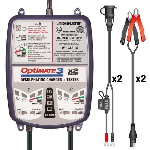 Optimate 3 X2 Charger - 12V