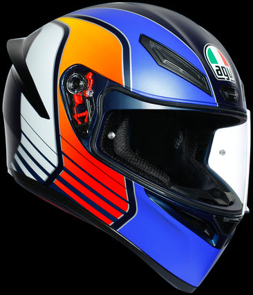 AGV K1 Multi Power Helmet - Dark Blue/Orange/White Matt