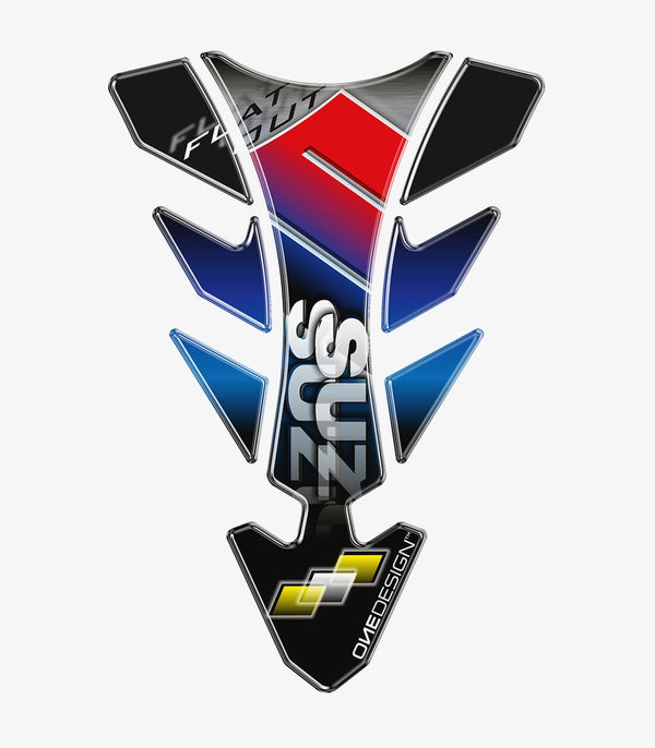 One Design Suzuki Future Tank Pad - Red/Black/Blue