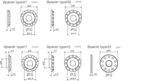 DRC Aluminium Spacer M6 TYPE01 GLD