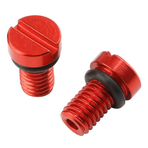 Zeta Front Fork Airvalve Cap Screw KYB / SHOWA Red 2PCS