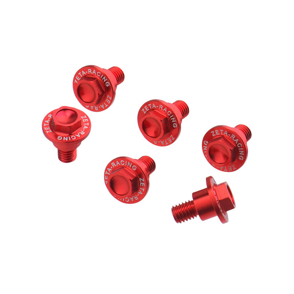 Zeta Fork Guard Bolt Set 6pc Gasgas MC/EX/EC' (FIT ALL NEW 21-22) Red