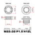 Zeta Axle Nut M20x30 - P1.5 H13 - Orange