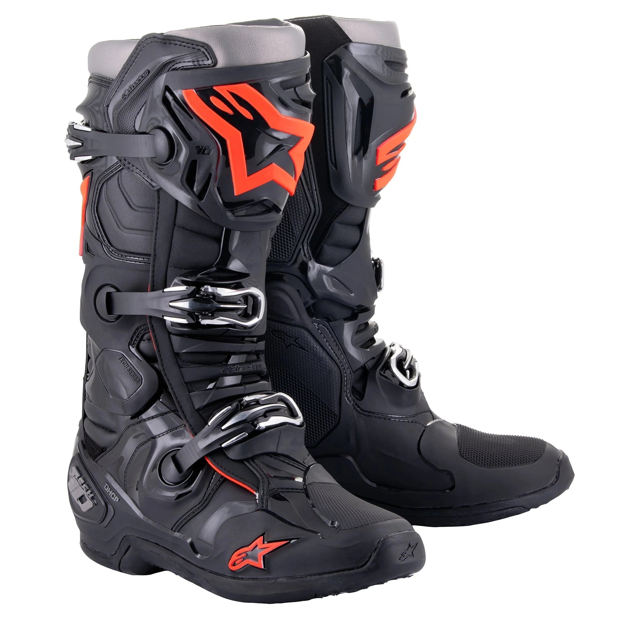 Alpinestars Tech 10 Boots - Black/Red Fluo – Bike Kings Alpinestars Tech 10 Boots - Black/Red Fluo – Bike Kings