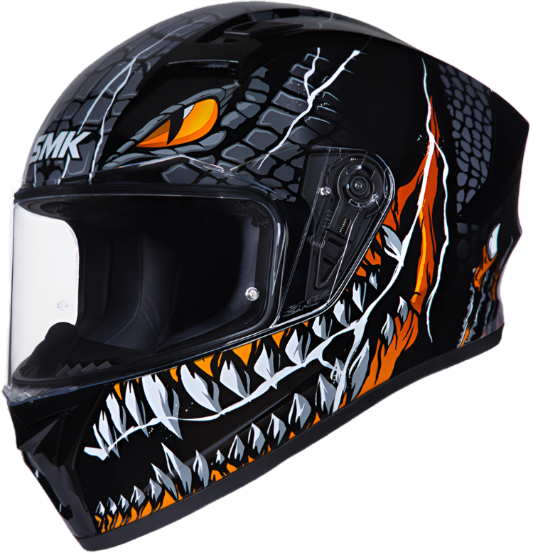 SMK Stellar Taotei Helmet GL267 Black/Orange – Bike Kings - Main Image