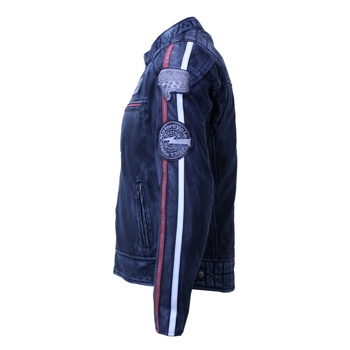 Nexo Cafe Racers Leather Jacket - Denim Wax | Bike Kings