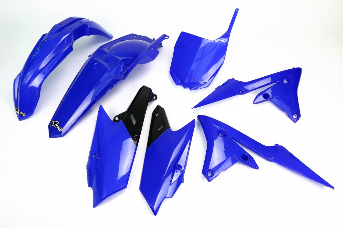 MXG Racing Ribbed Seat Cover For Yamaha YZF250 & WRF250 2014-2018 - Black/Blue Stripes
