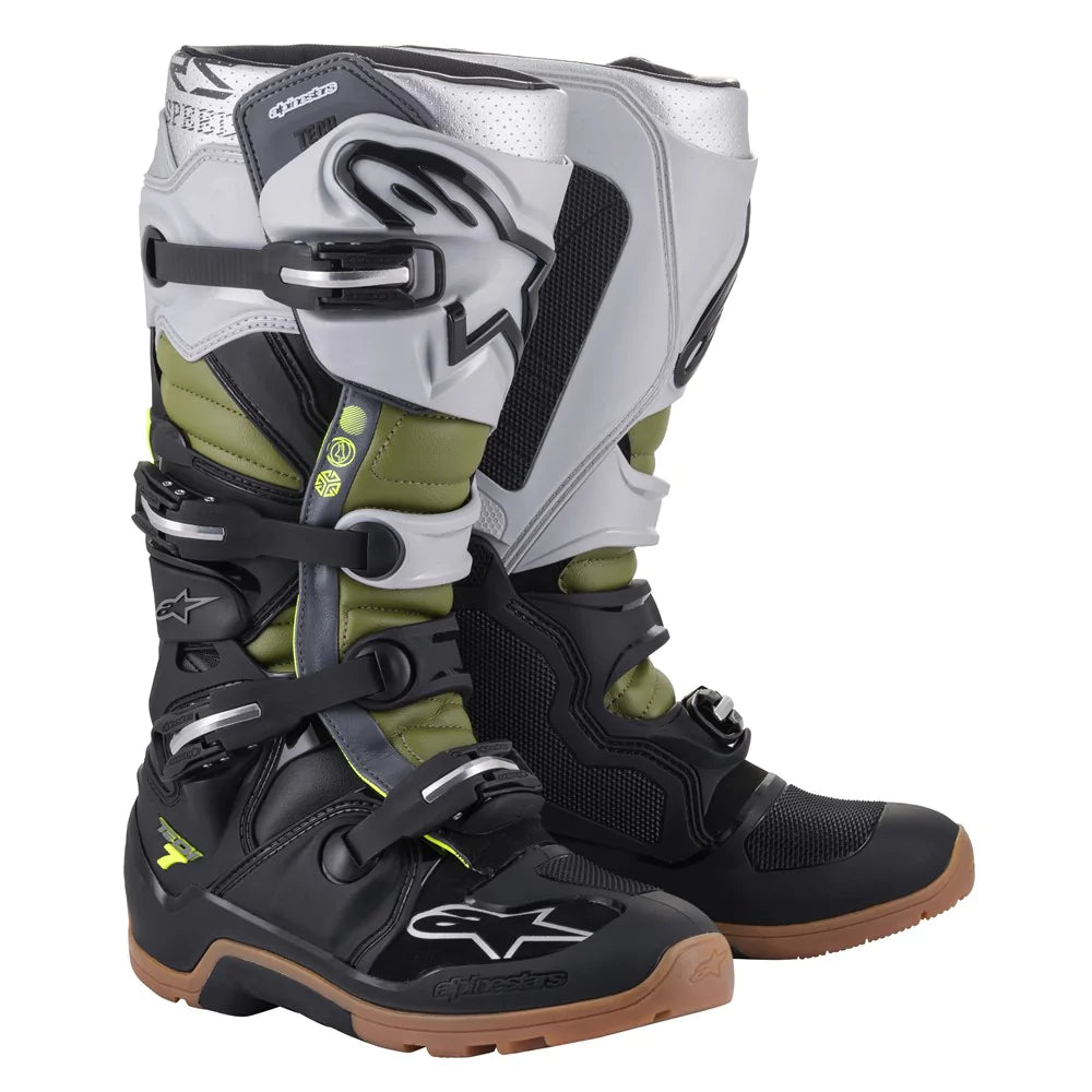 Alpinestars Tech 7 Enduro Boots - Black/Silver/Green – Bike Kings