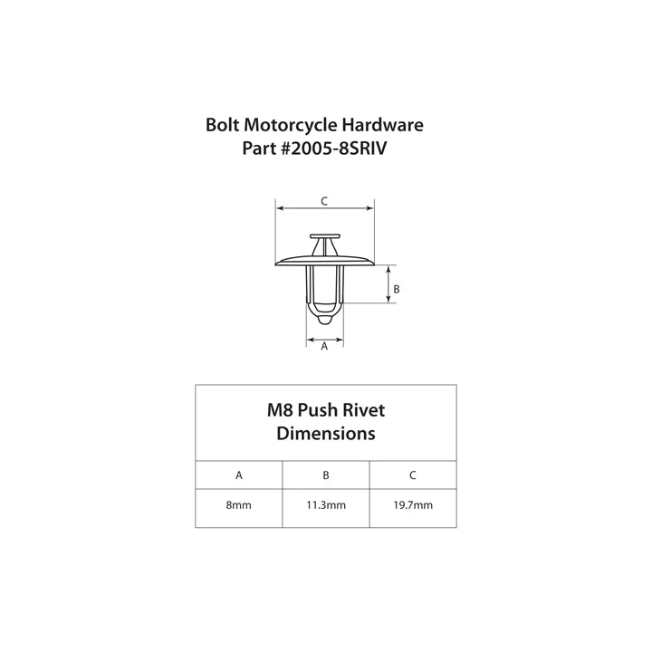 508 Rivet Bolt 10 Pack M8 Removable Nylon Rivets – Bike Kings