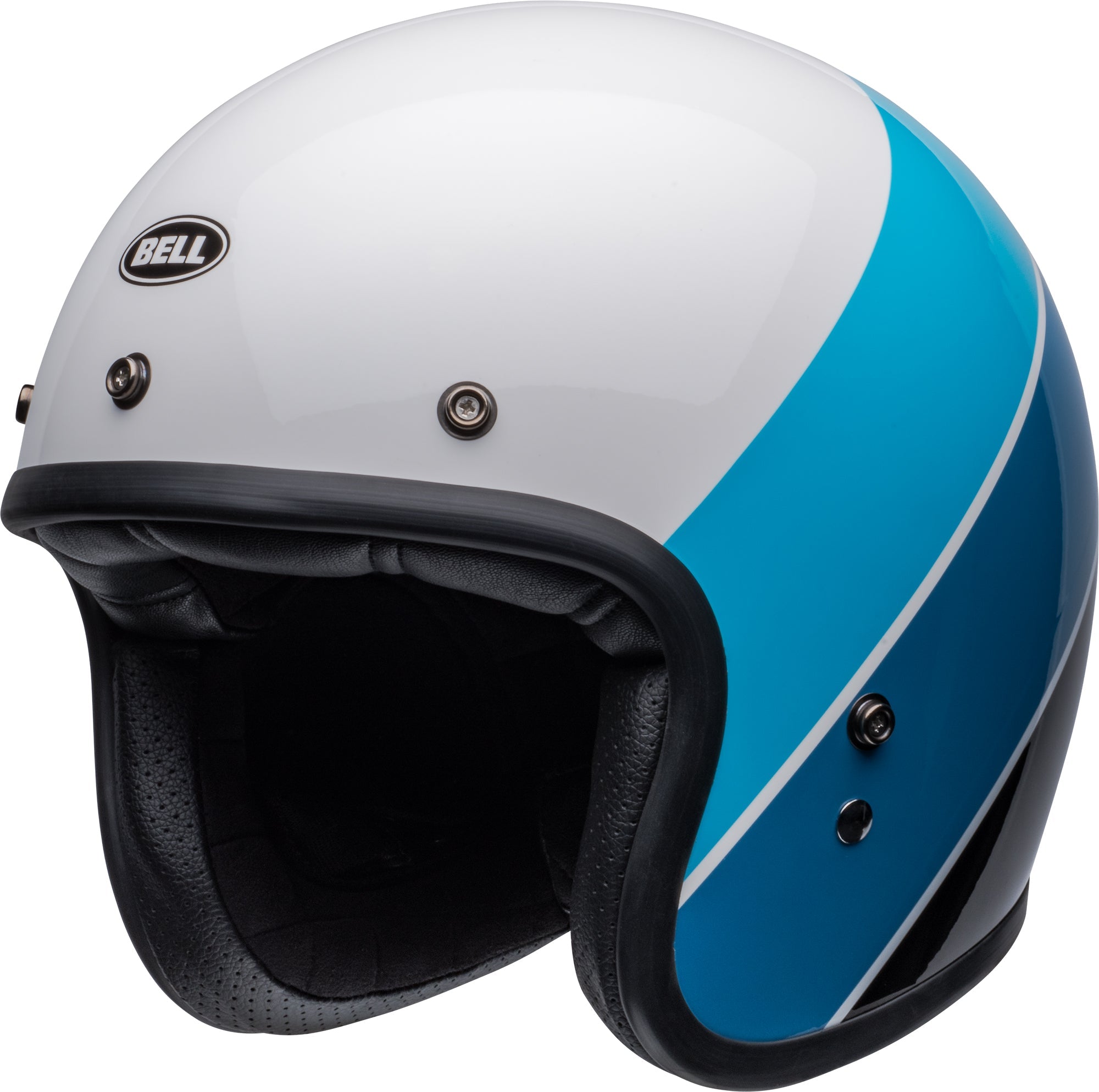 Bell Custom 500 Riff Helmet White/Blue – Bike Kings